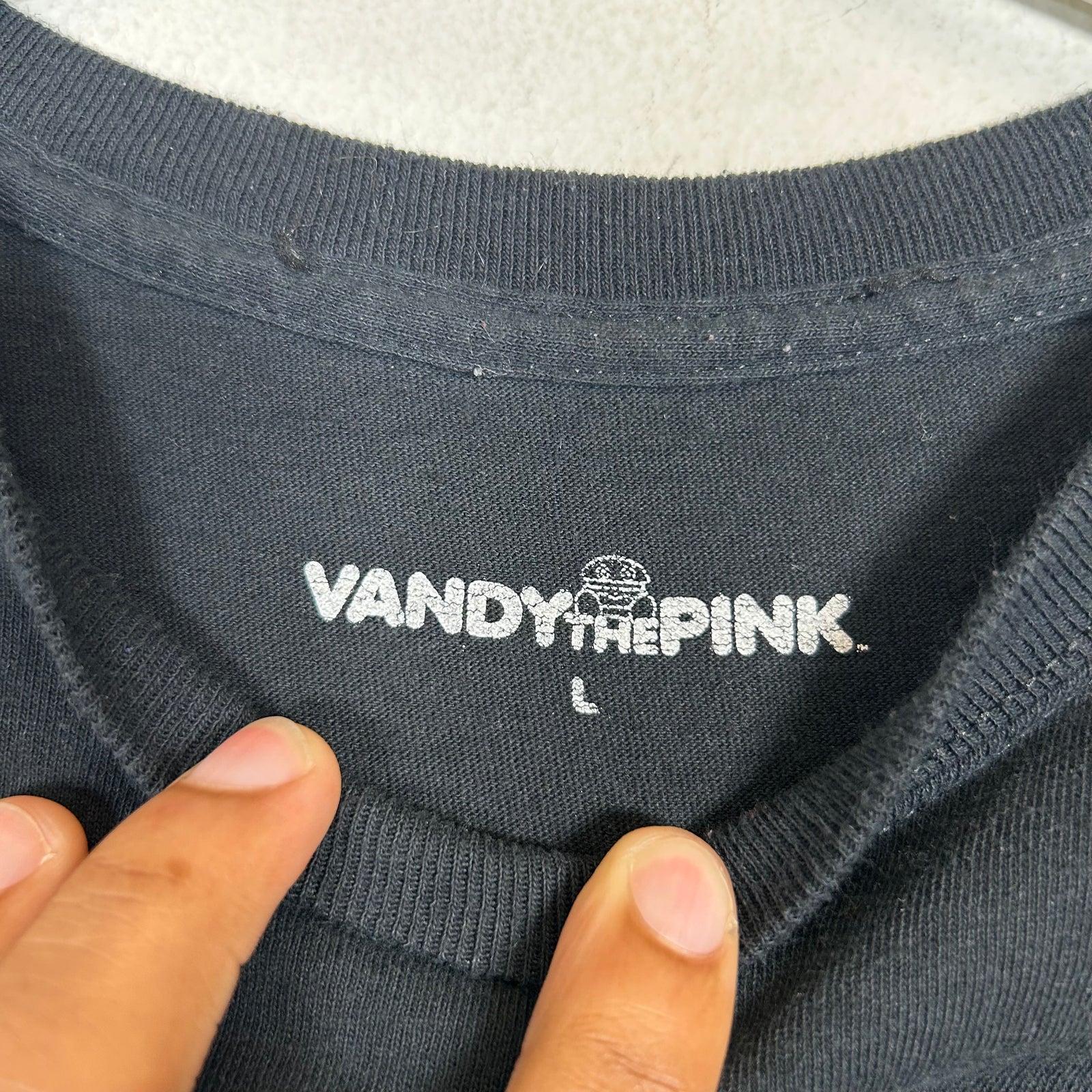 Hidden NY x Vandy The Pink Black Classic Logo T-Shirt Size L