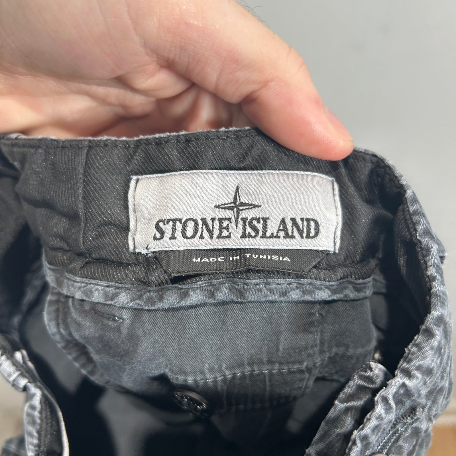 Stone Island Black Washed Cargo Pants Size 30