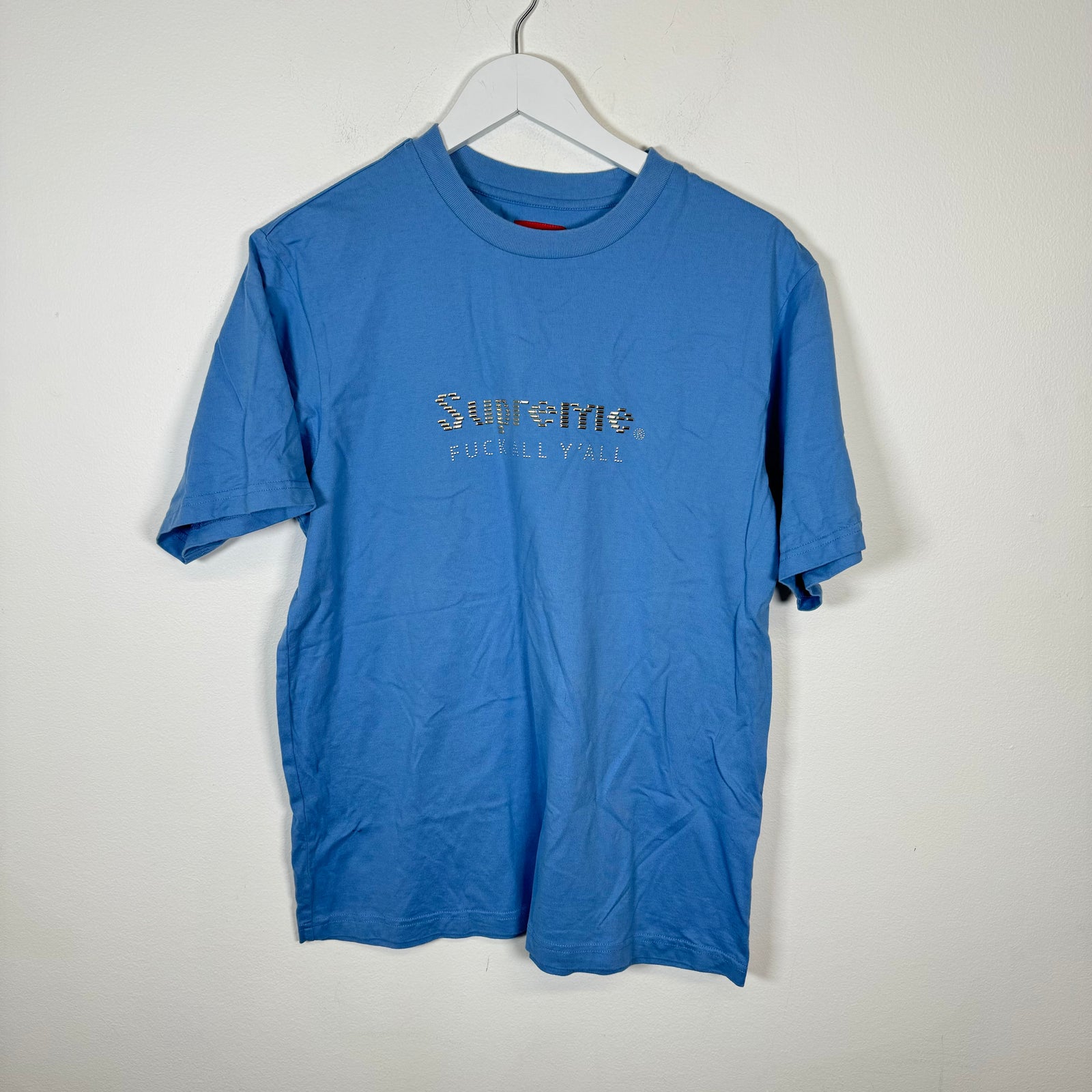 Supreme Light Blue Gold Bars Tee Size S