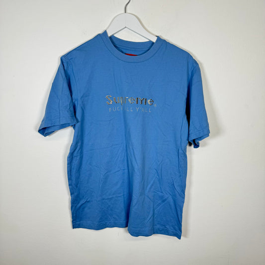 Supreme Light Blue Gold Bars Tee Size S