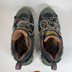 Gucci Green/Black Crystal Flashtrek Sneaker Size GG 10.5