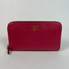 Prada Pink Saffiano Leather Wallet