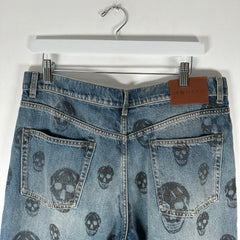 Alexander Mcqueen Baggy Skull Print Jeans Size 34