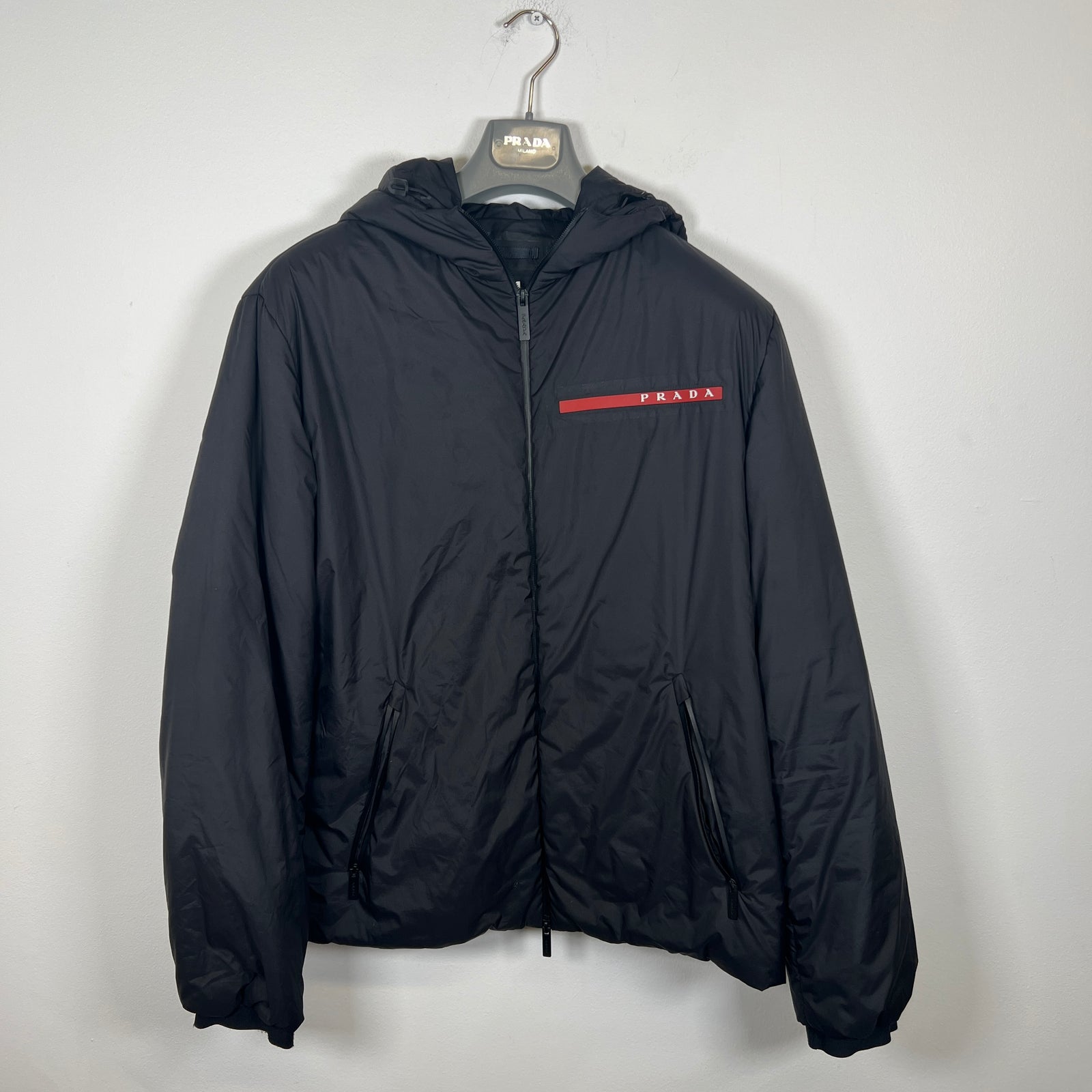 Prada Puffer Nylon Zip Up Jacket Size XL