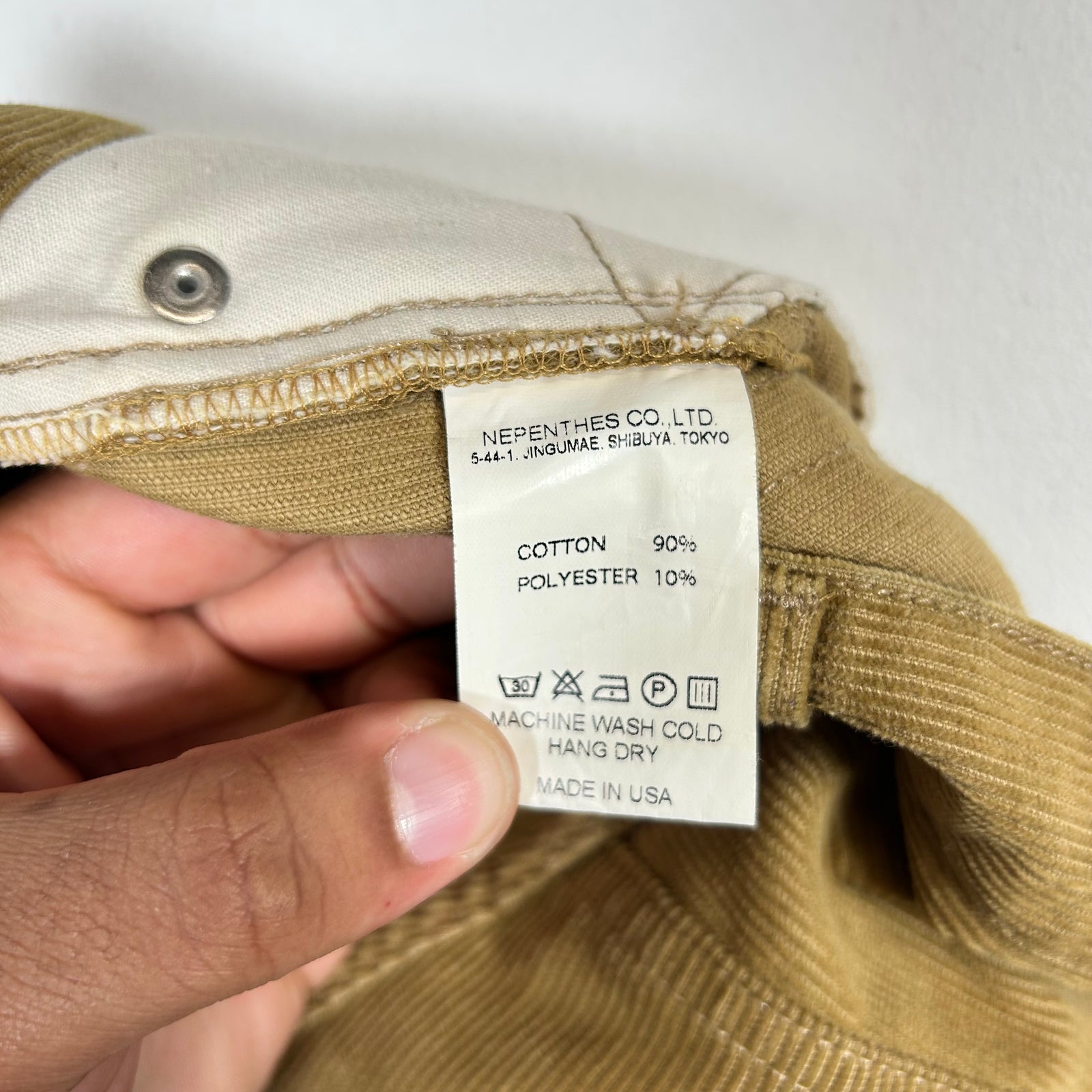 Engineered Garments Tan Workaday Corduroy Pants Size 30