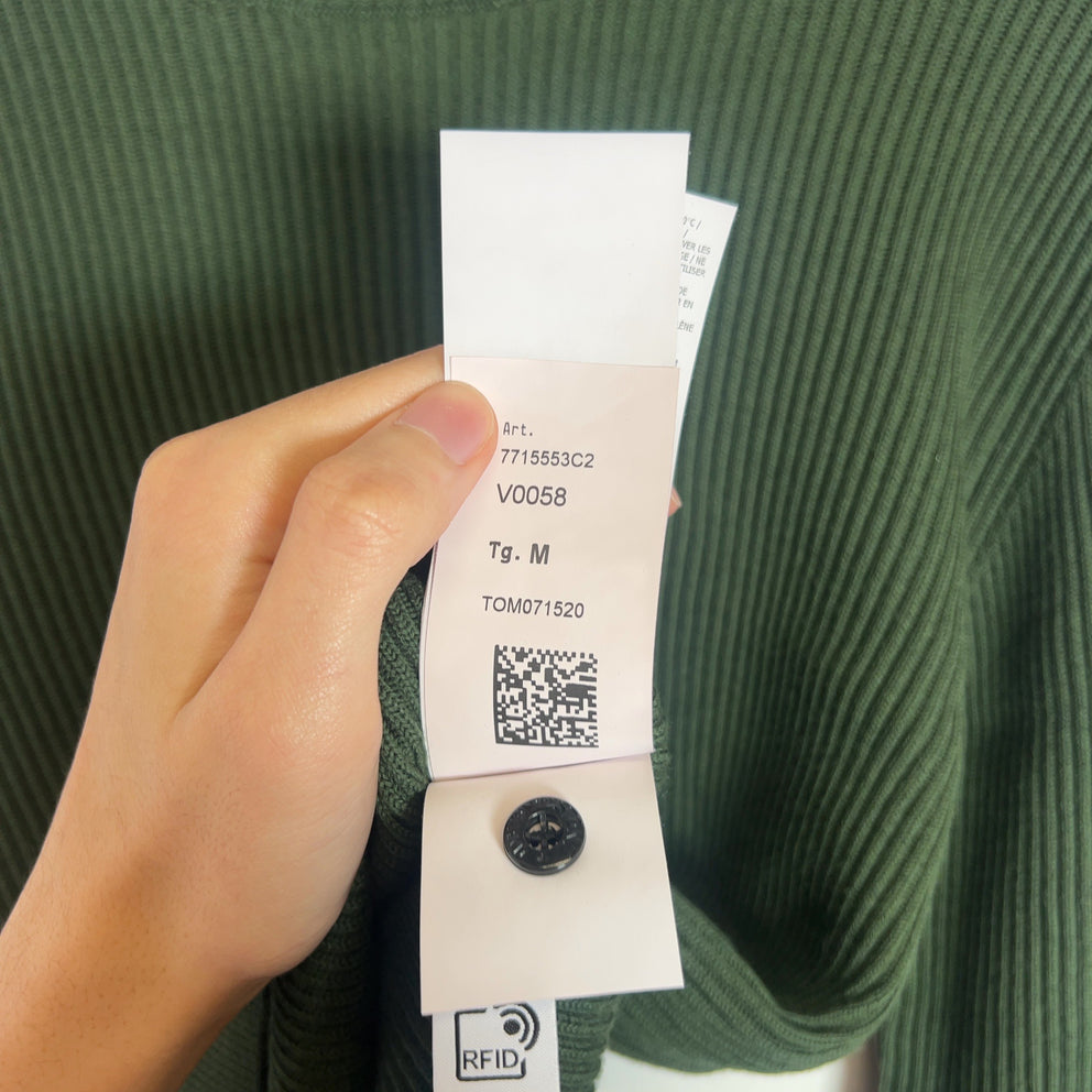 Stone Island Compass Patch Ribbed Knit Sweater
