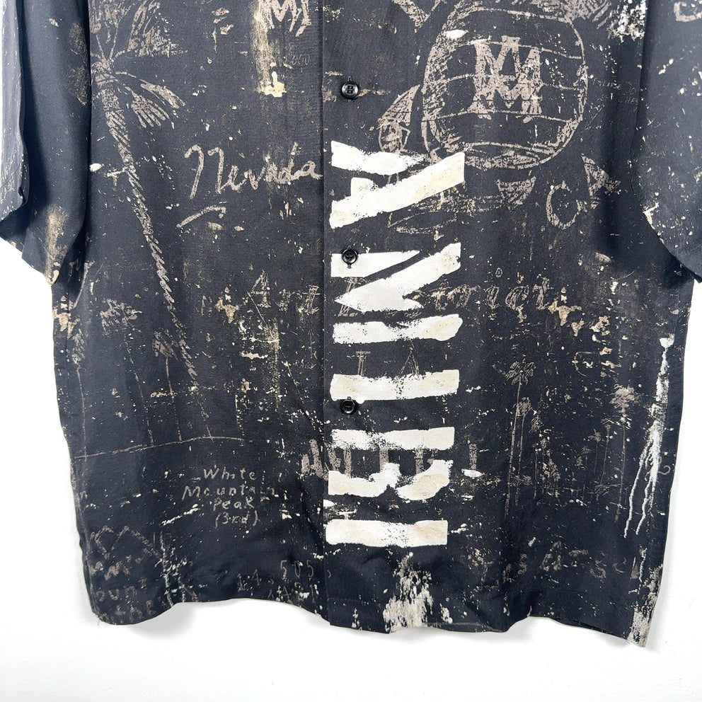 Amiri Army Stencil Silk Button-Up Shirt