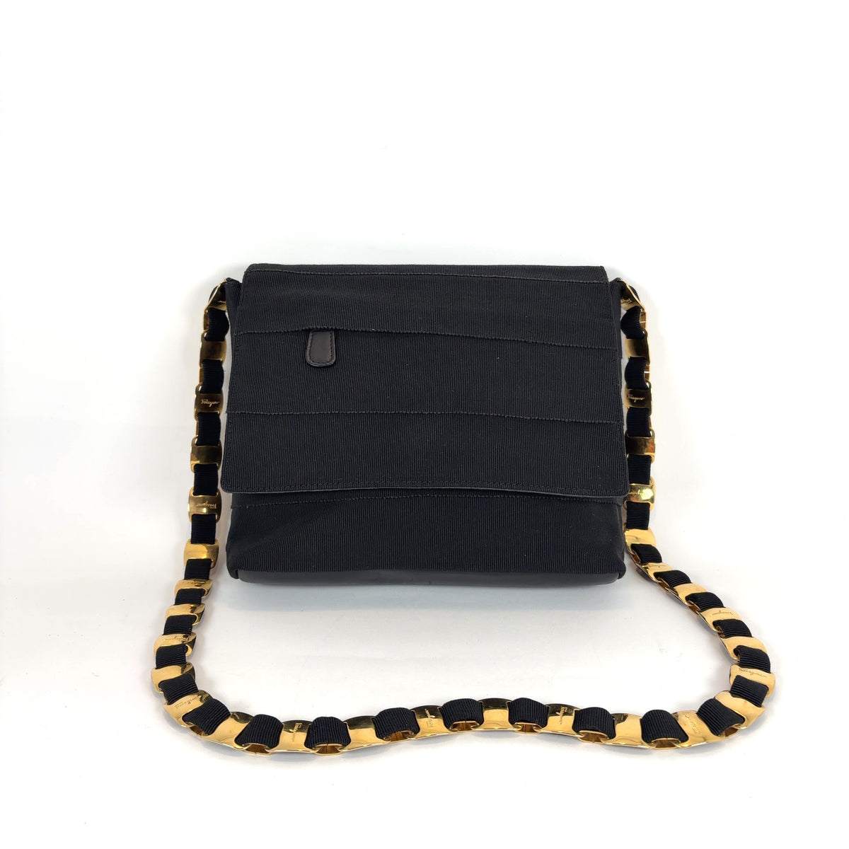 Salvatore Ferragamo Nylon Chain-Link Shoulder Bag