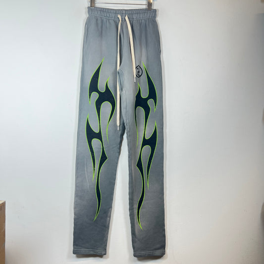 Hellstar Grey/Neon Sport Logo Sweatpants Size XS