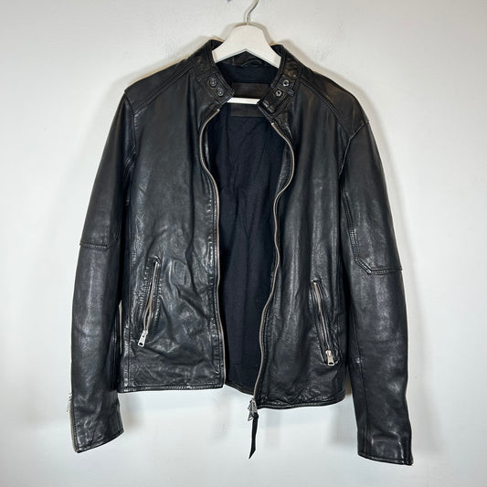 All Saints Black Cora Leather Jacket Size S