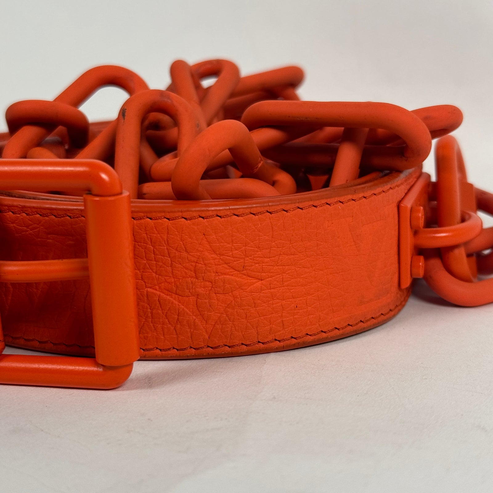 Louis Vuitton Orange Monogram MCA Signature Belt Size 95