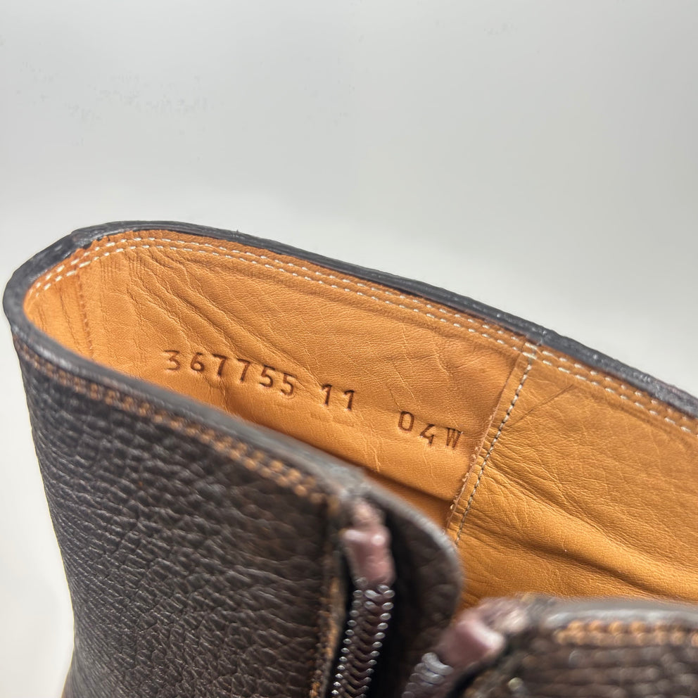 Gucci Brown Leather Gradient Ankle Boot Size GG 11