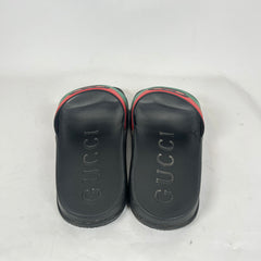 Gucci Red/Green Striped GG Rubber Slides Size GG 7
