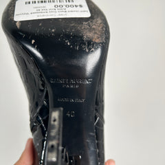 Saint Laurent Black Croc Embossed 'Opyum'  Ankle Boot Size 40