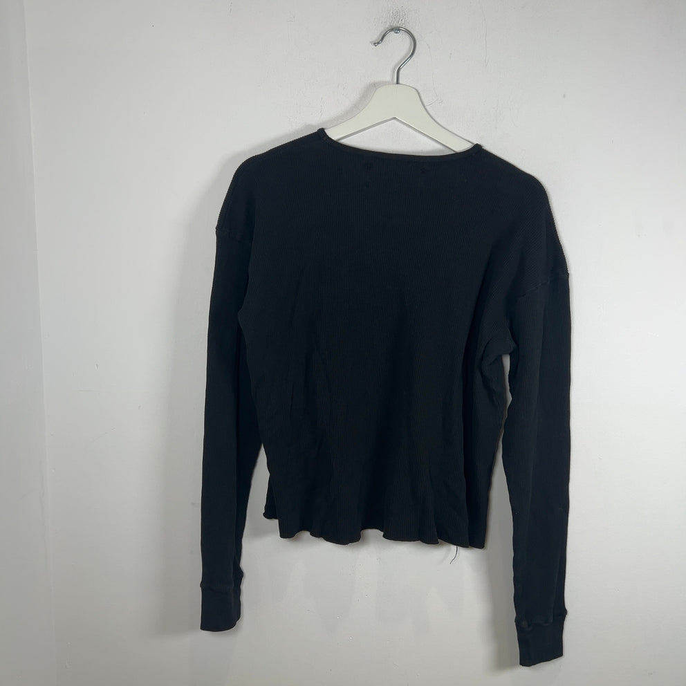 Satoshi Nakamoto Spell Out Logo Black Thermal Longsleeve