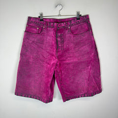 Dior x ERL Fuschia Velvet Flocked Denim Shorts