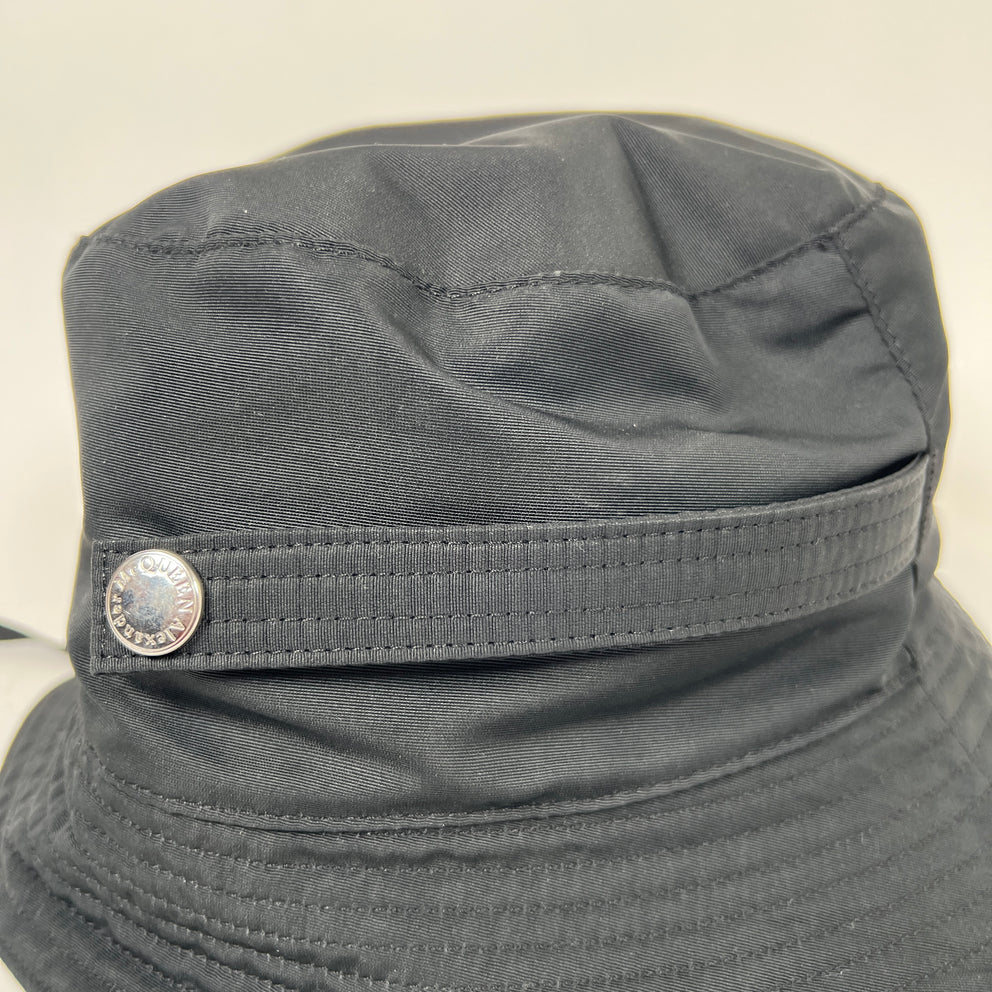 Alexander McQueen Black Logo Bucket Hat Size L