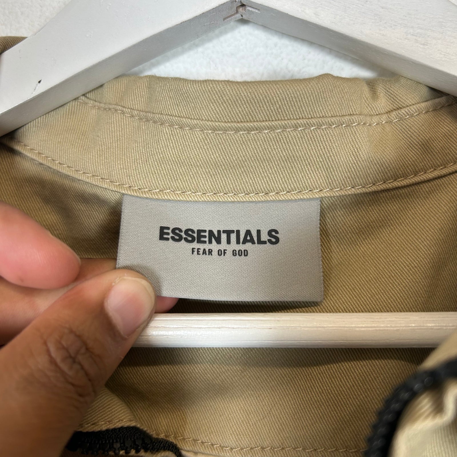 Essentials Tan Zip-Up Work Jacket Size L