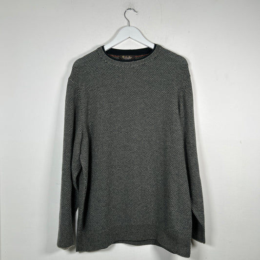 Loro Piana Gray/Green Knit Baby Cashmere Sweater Size 56