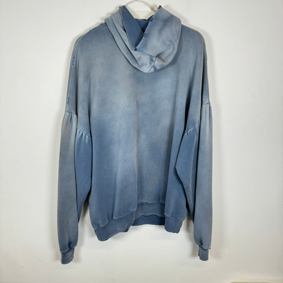 Balenciaga Washed Blue Be Kind Hoodie Size 3