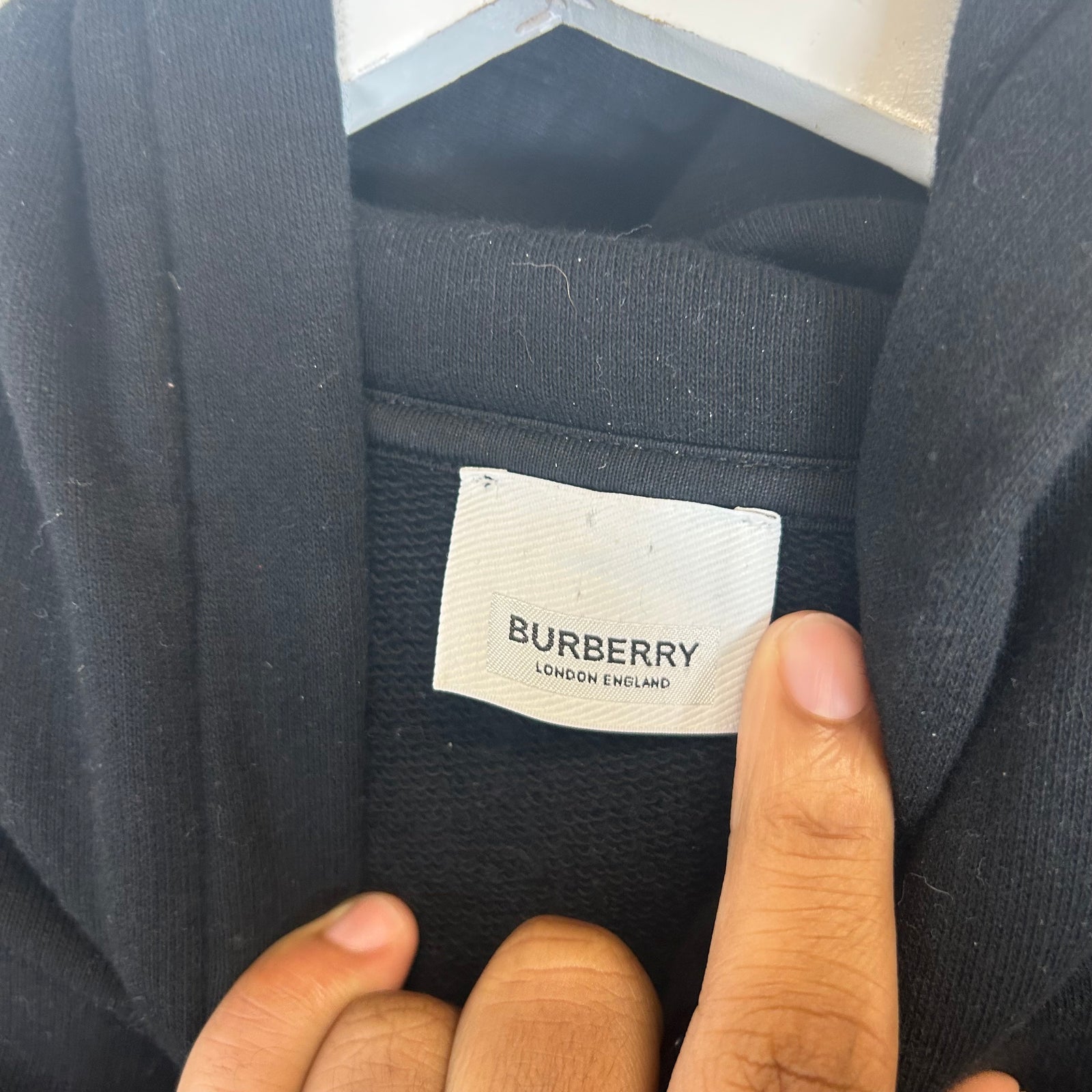 Burberry Black Tape Detail Hoodie Size M