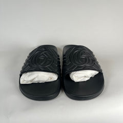 Gucci Matelasse Black Slides Size 10