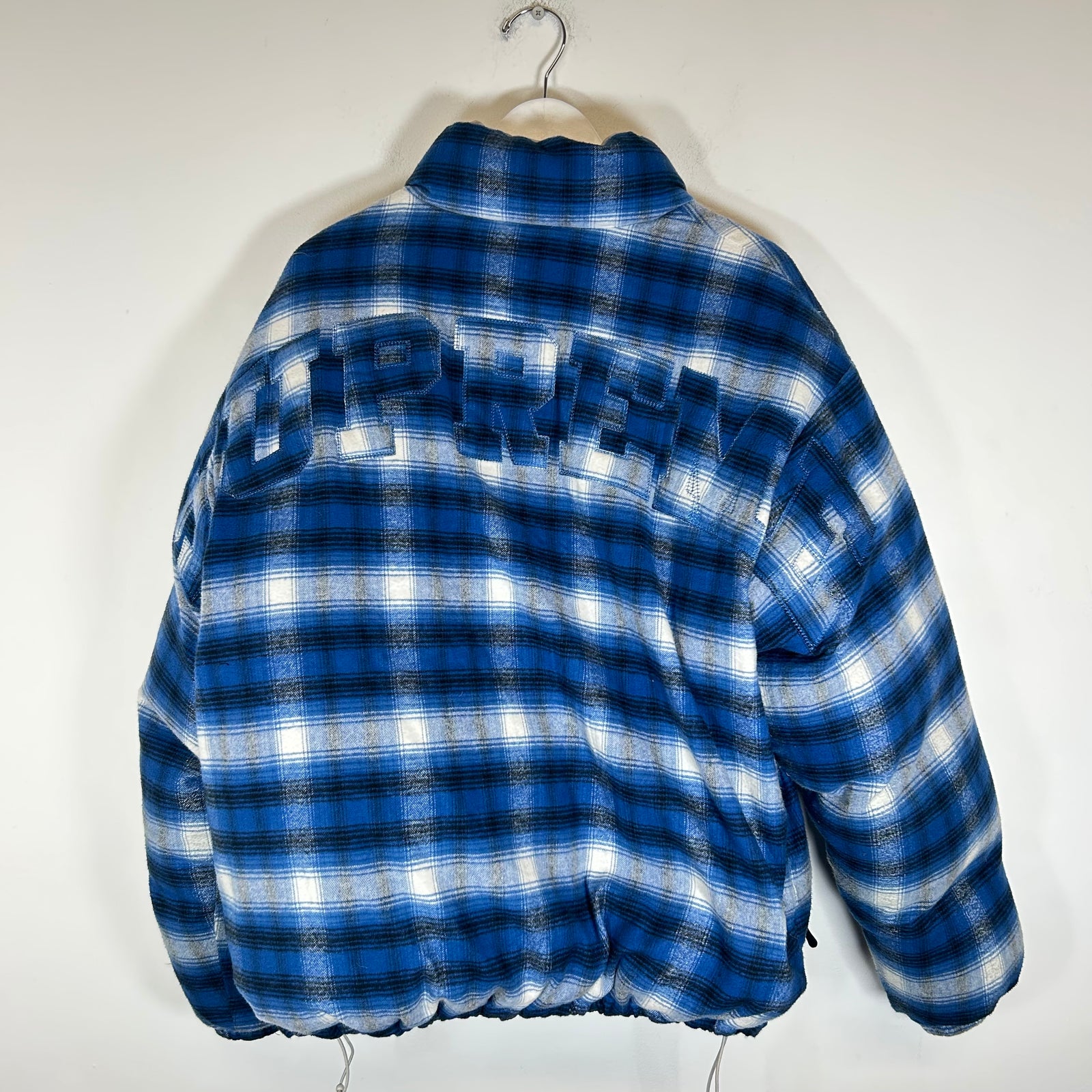 Supreme Blue/Grey Reversible Puffer Size L
