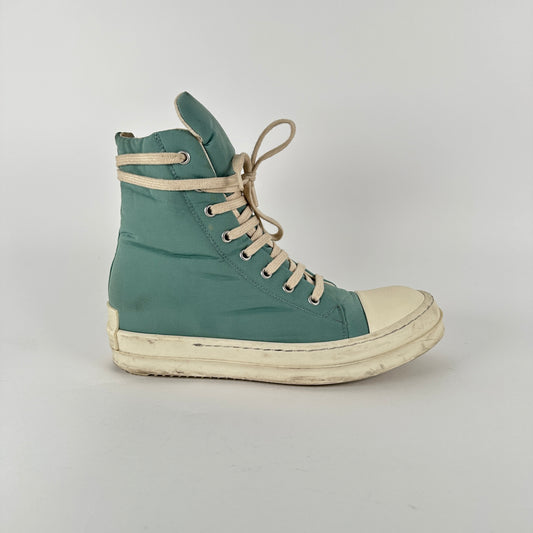 Rick Owens Padded Teal Ramones Hightops Size 38