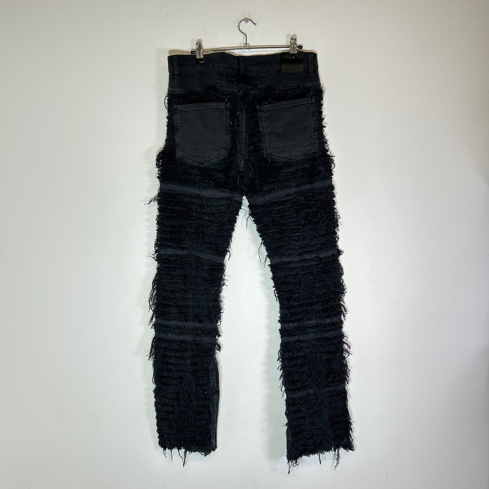 1017 Alyx 9SM x Blackmeans Black Distressed Flare Denim Jeans Size 30