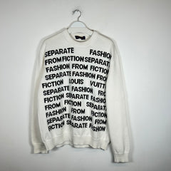 Louis Vuitton White New Letter Logo Sweater Size L