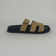 Hermes Chyphre Brown Suede Sandals Size 42.5