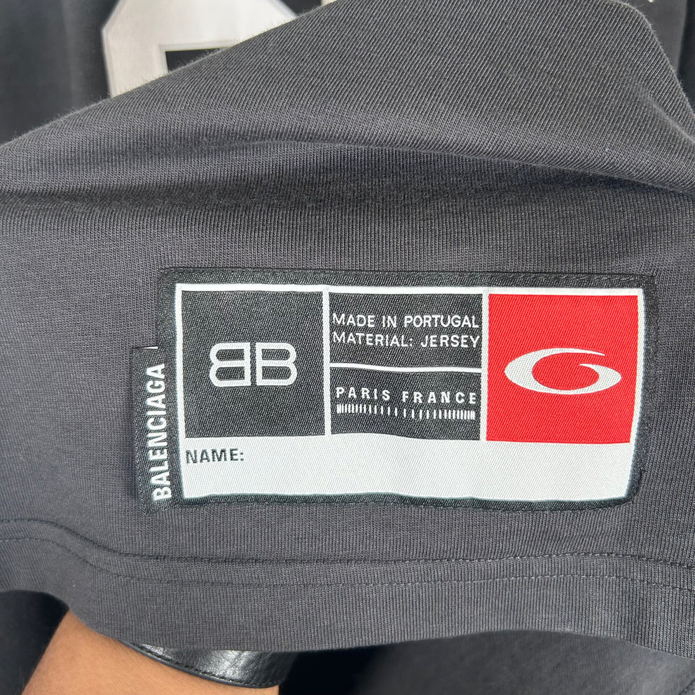 Balenciaga Grey Basketball Jersey T-shirt Size 2