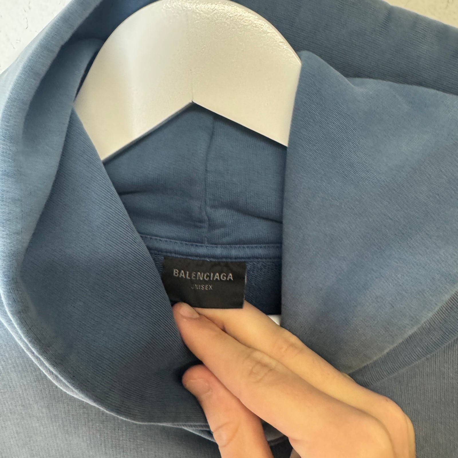 Balenciaga Faded Blue Campaign Logo Hoodie Size L