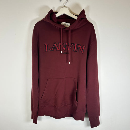 Lanvin Burgundy Logo Hoodie Size XL