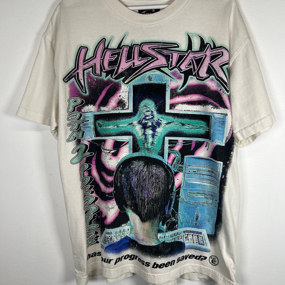 Hellstar White CTRLALT Repent T-Shirt Size L