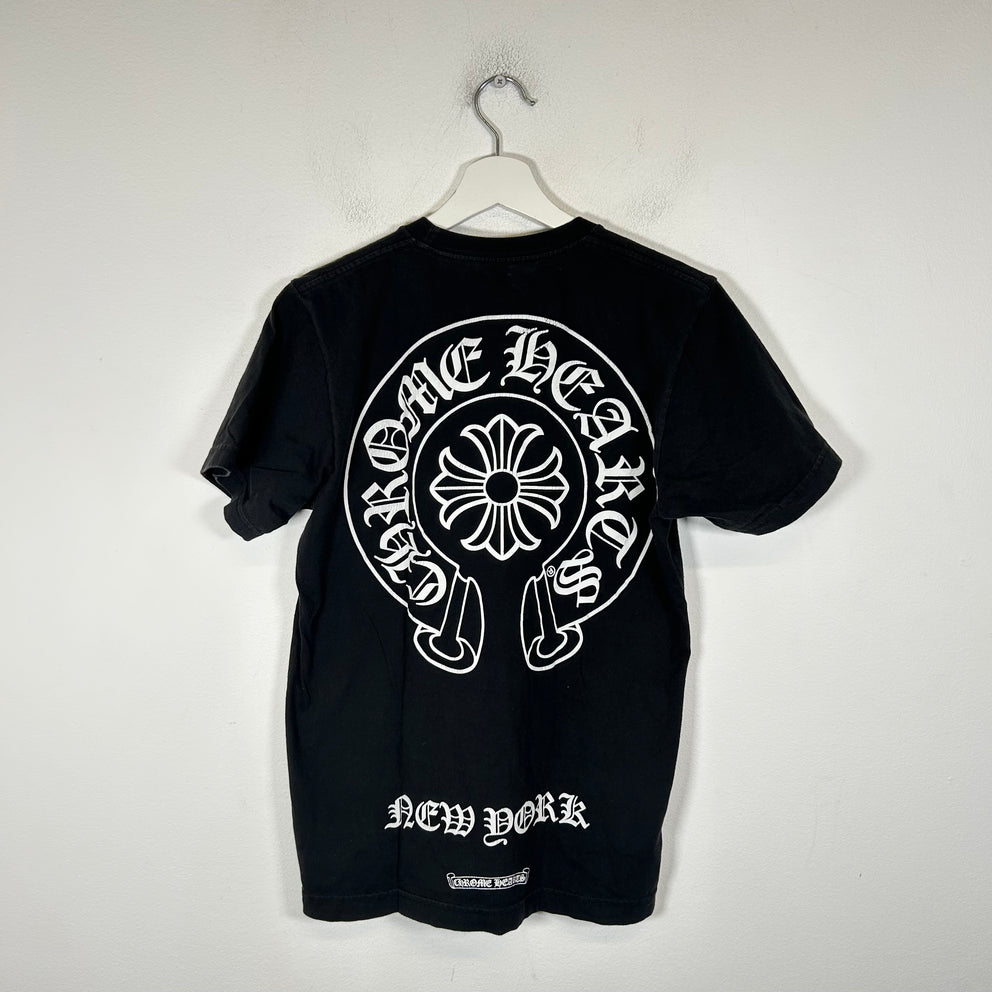 Chrome Hearts Black New York Horseshoe Logo T-Shirt Size S