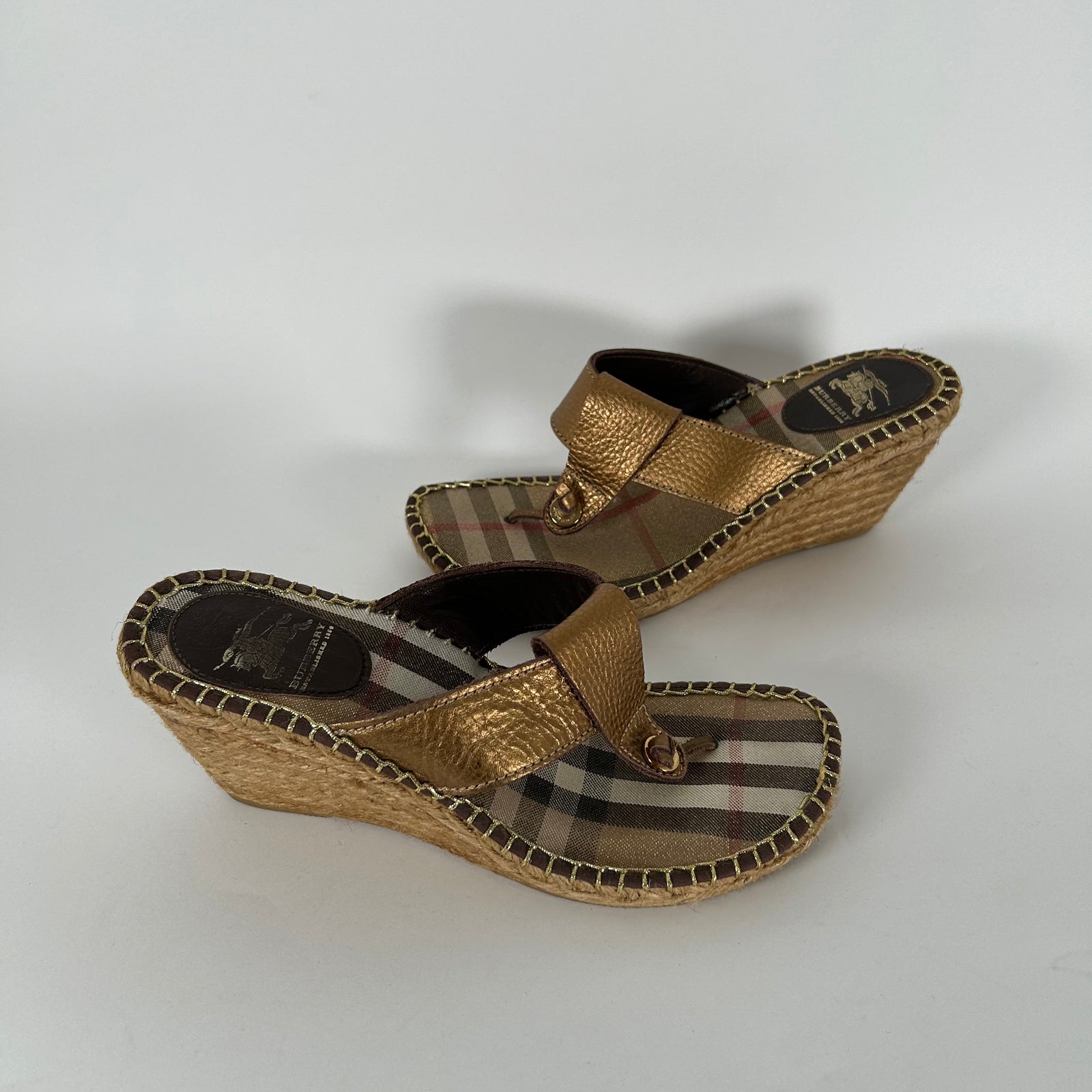 Burberry Beige Nove Check Canvas Espadrilla Size 40