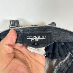 Tornado Mart Grey Spiral Cut Flared Jeans Size 31