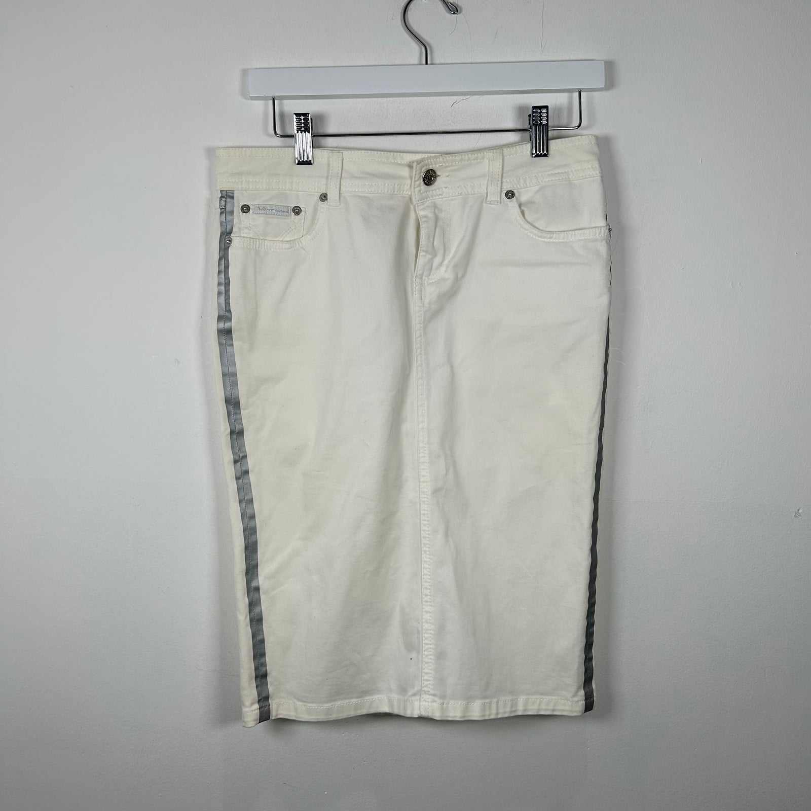 Dolce & Gabbana White Pin-Stripe Skirt Size 27