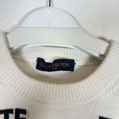 Louis Vuitton White New Letter Logo Sweater Size L