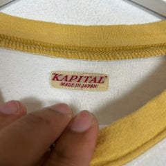 Kapital Smile Ringer 'Love, Peace, & Rain' Tee Size 3