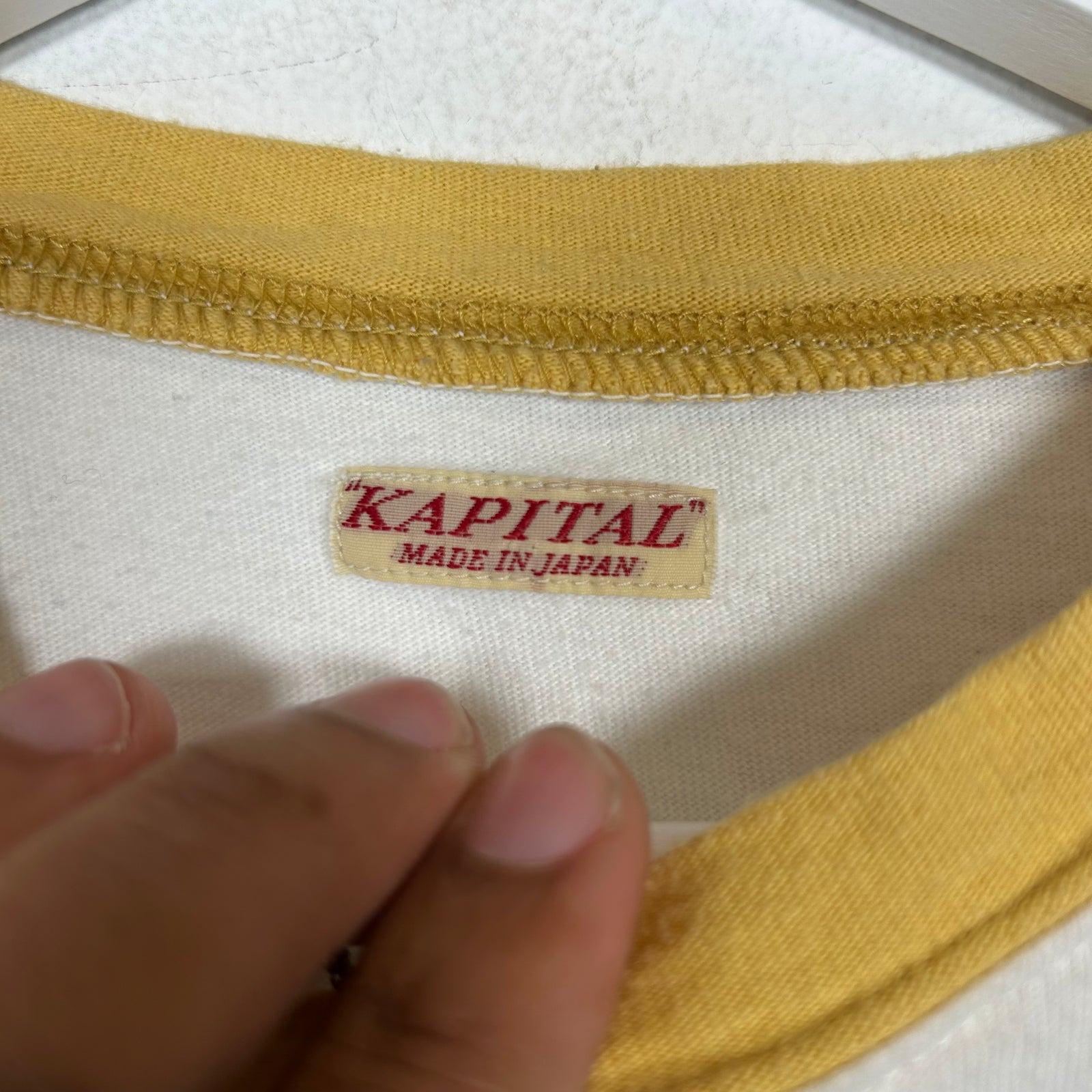 Kapital Smile Ringer 'Love, Peace, & Rain' Tee Size 3