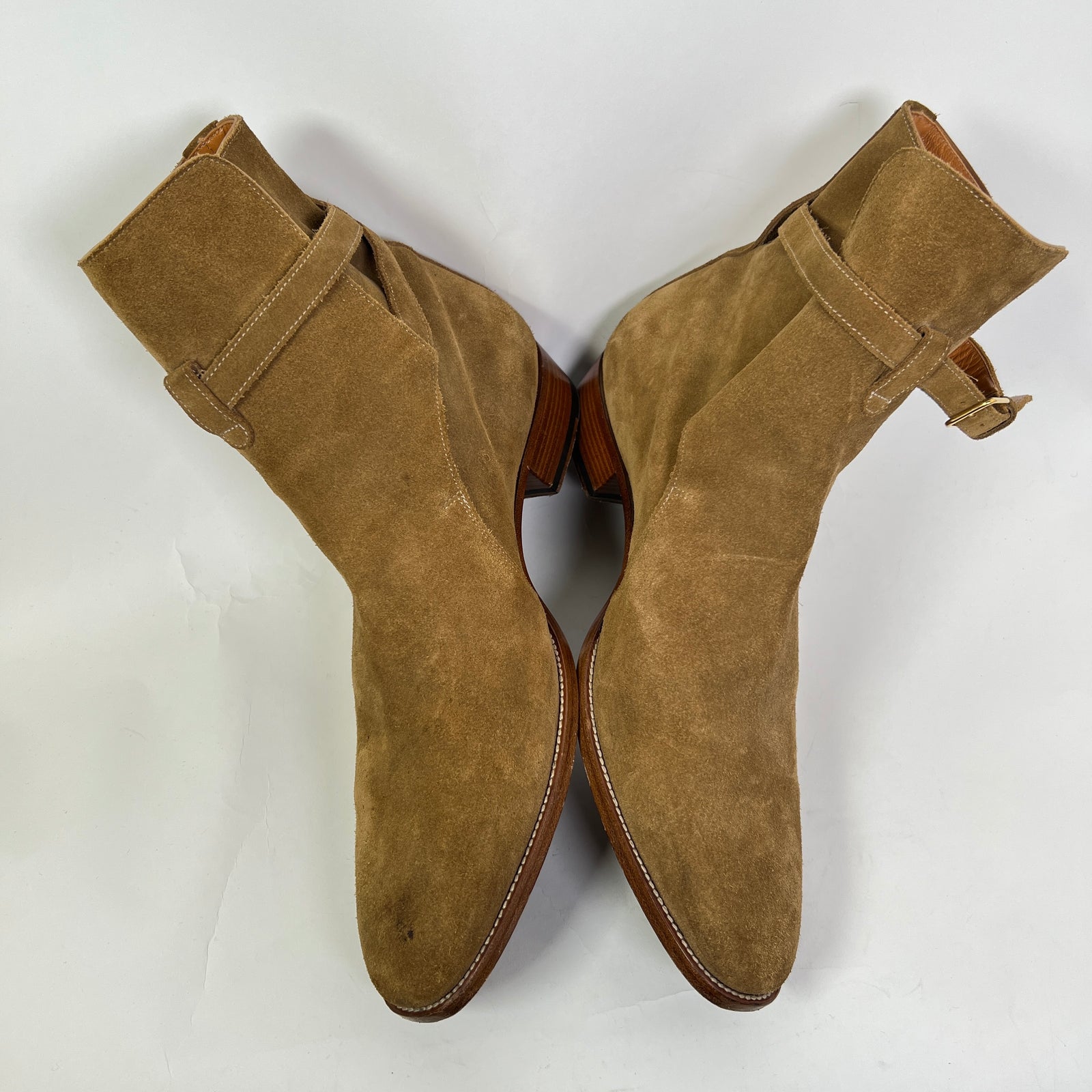 Saint Laurent Tan Suede Western Zip Up Boot Size 45