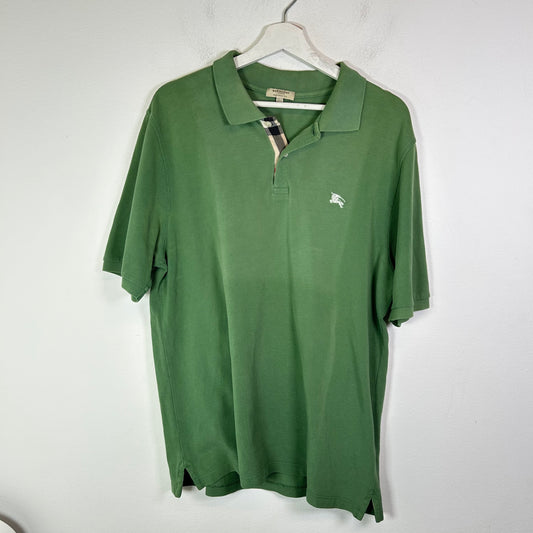 Burberry Green Logo Polo Size L