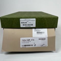 Gucci GG Supreme Grey Black Horsebit Mule Size 8