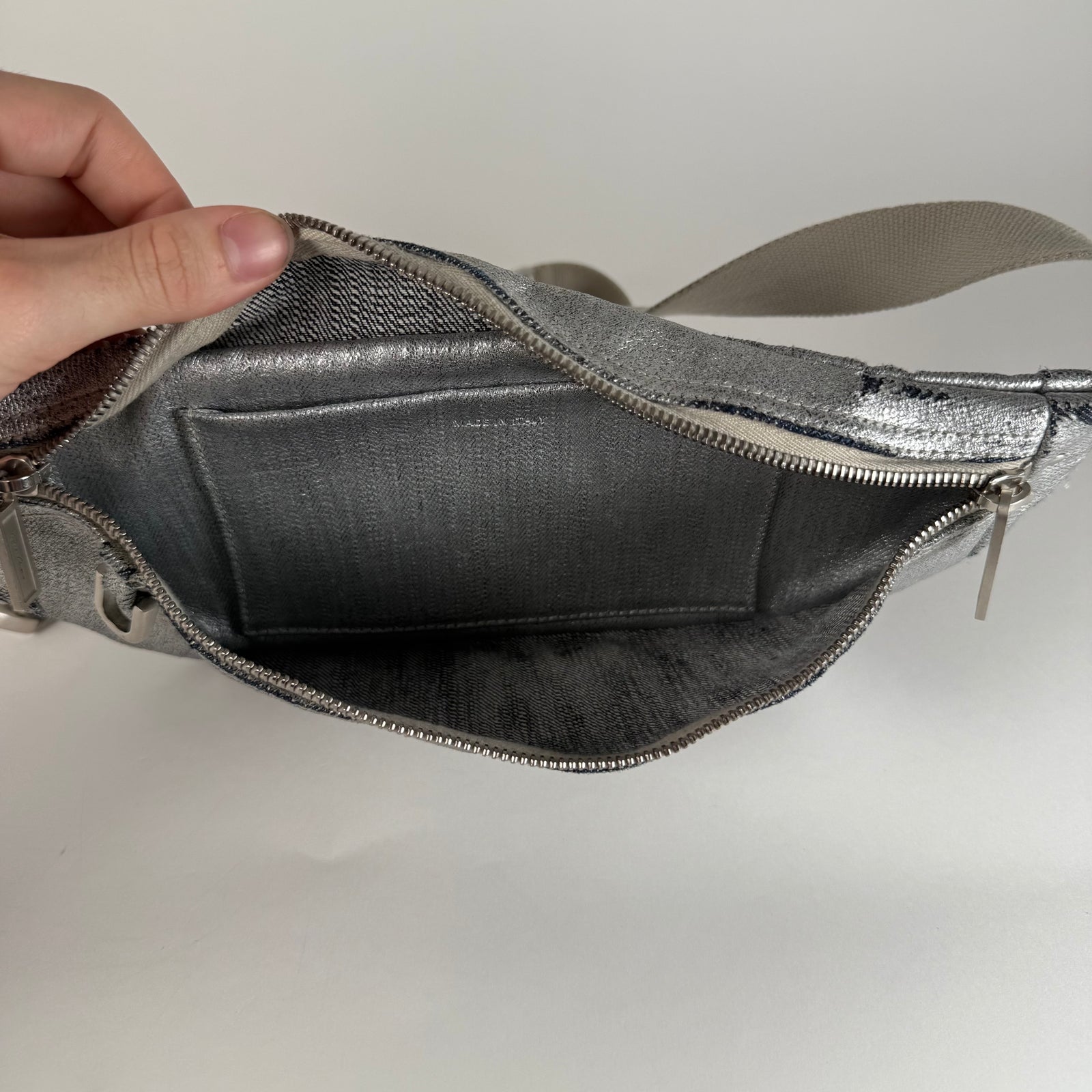 Rick Owens Waxed Metallic Belt Bag