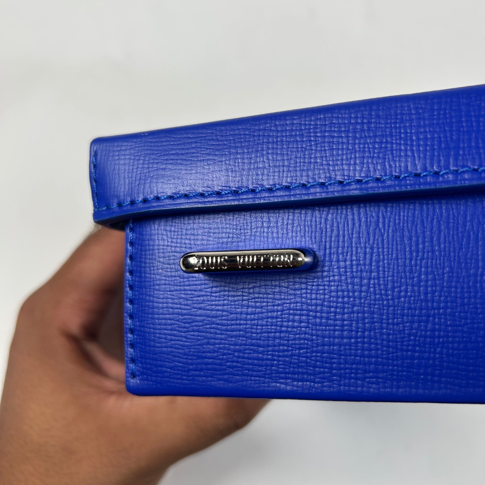Louis Vuitton Blue Leather Shopper Crossbody Bag