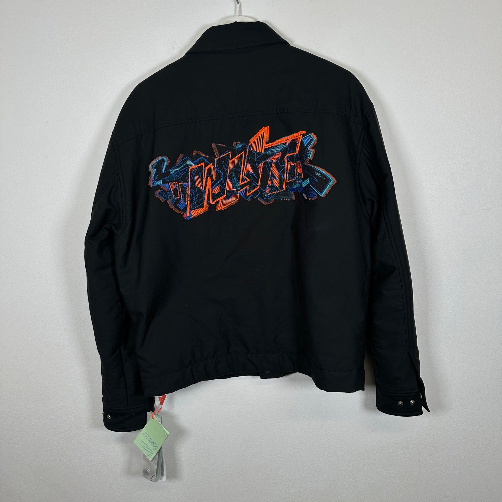 Off-White Black Graffiti Logo Buttoned Jacket Sz S