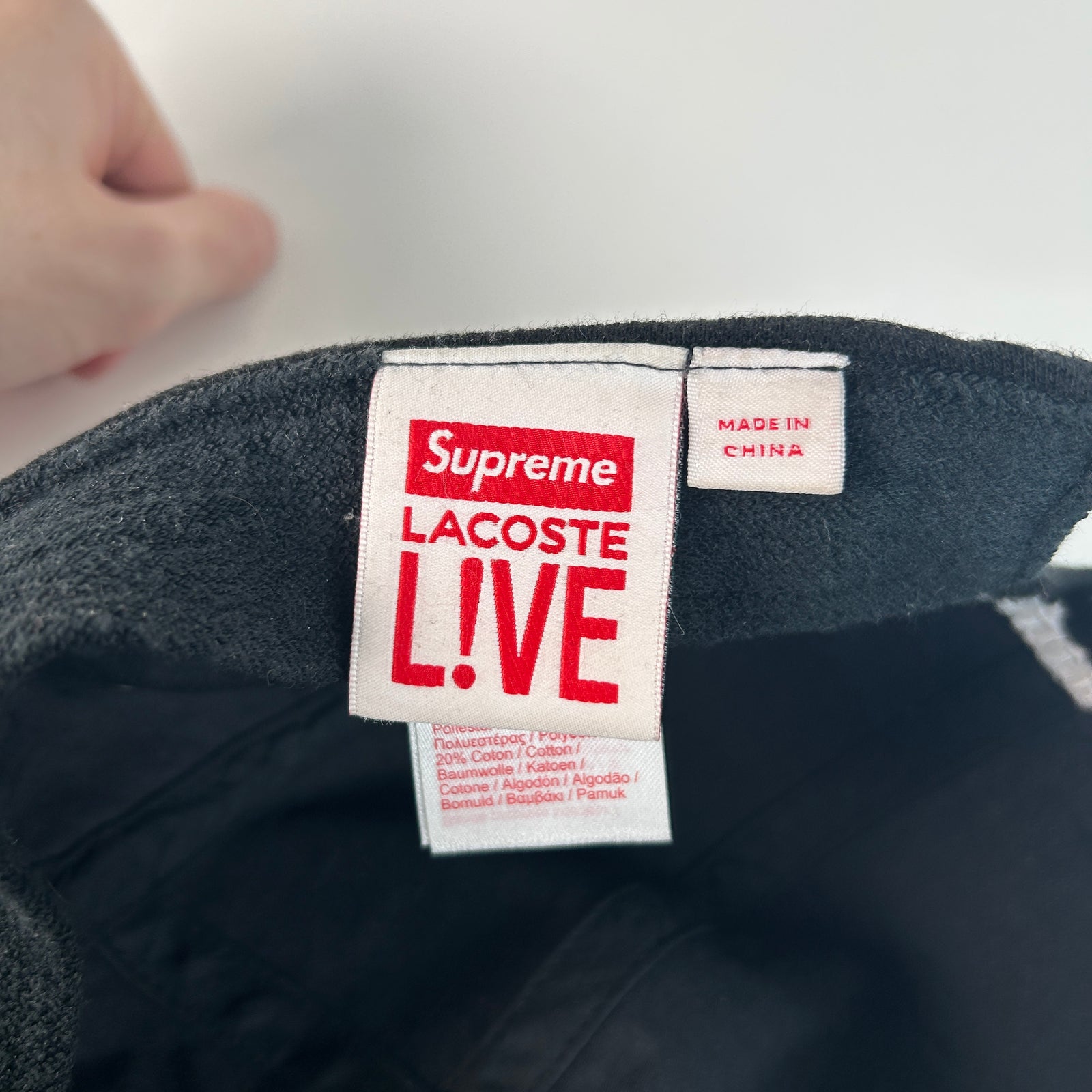 Supreme x Lacoste Black Hat