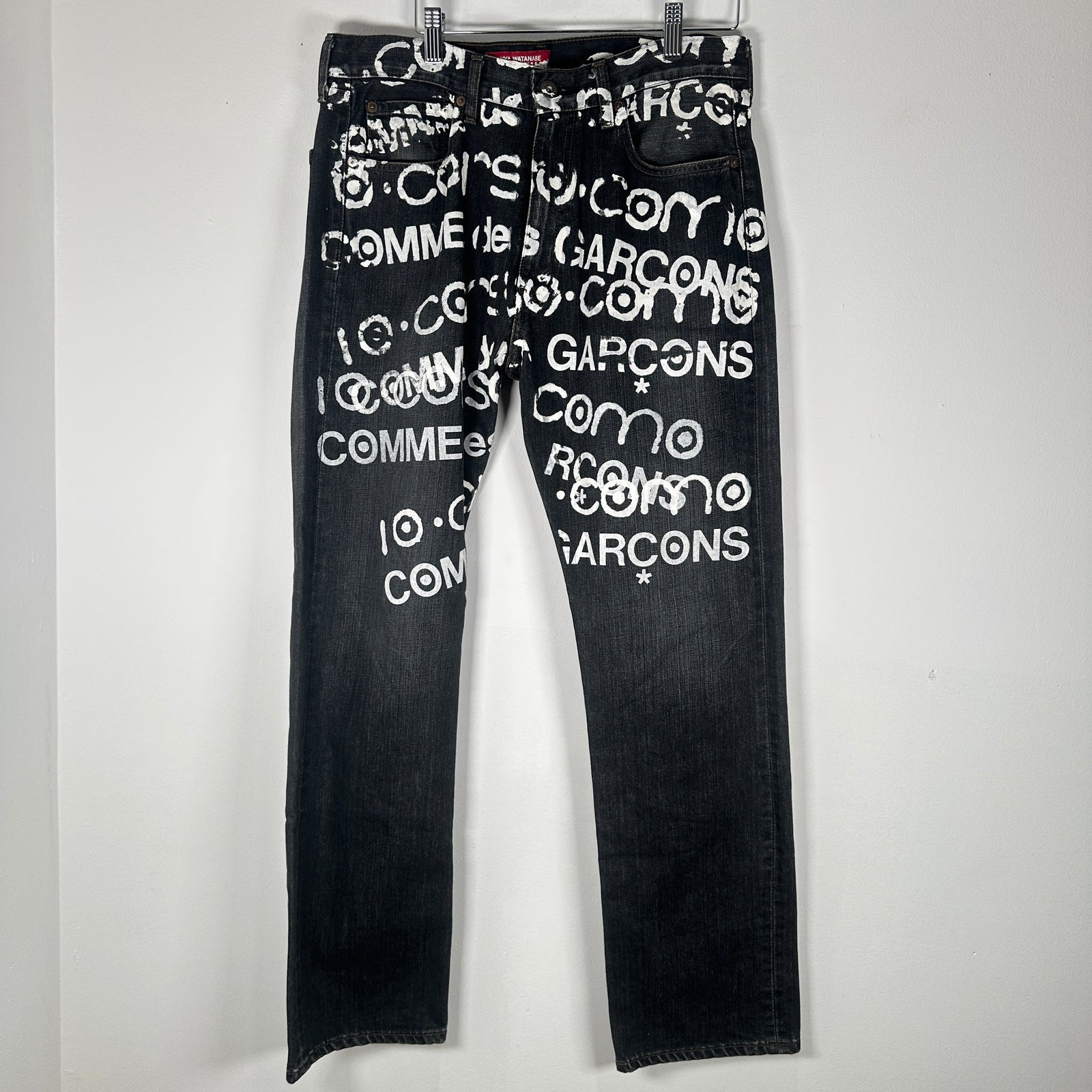CDG x Junya Darkwash 10 Corso Como Painted Jeans Jeans Size 32